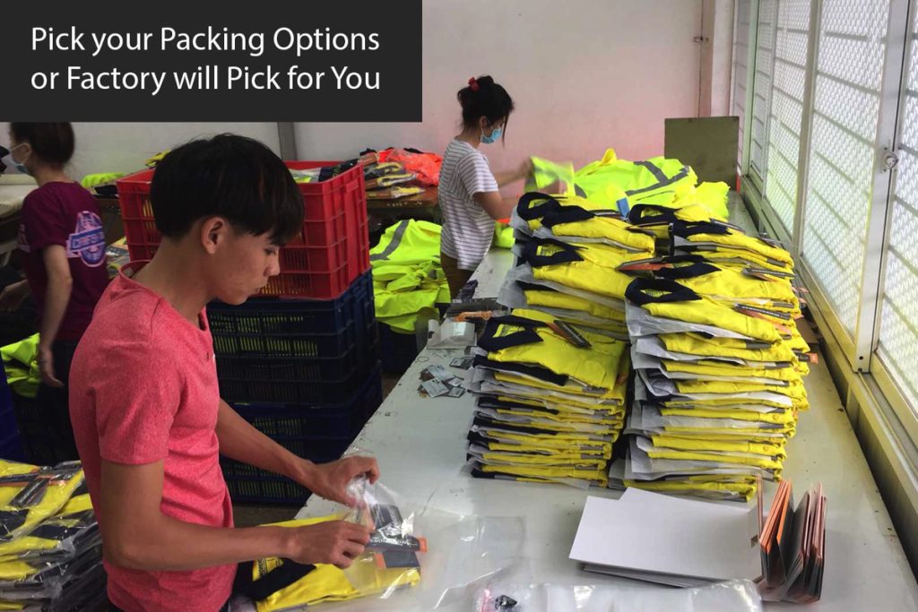 Pick your Packing Options or Factory will Pick for You